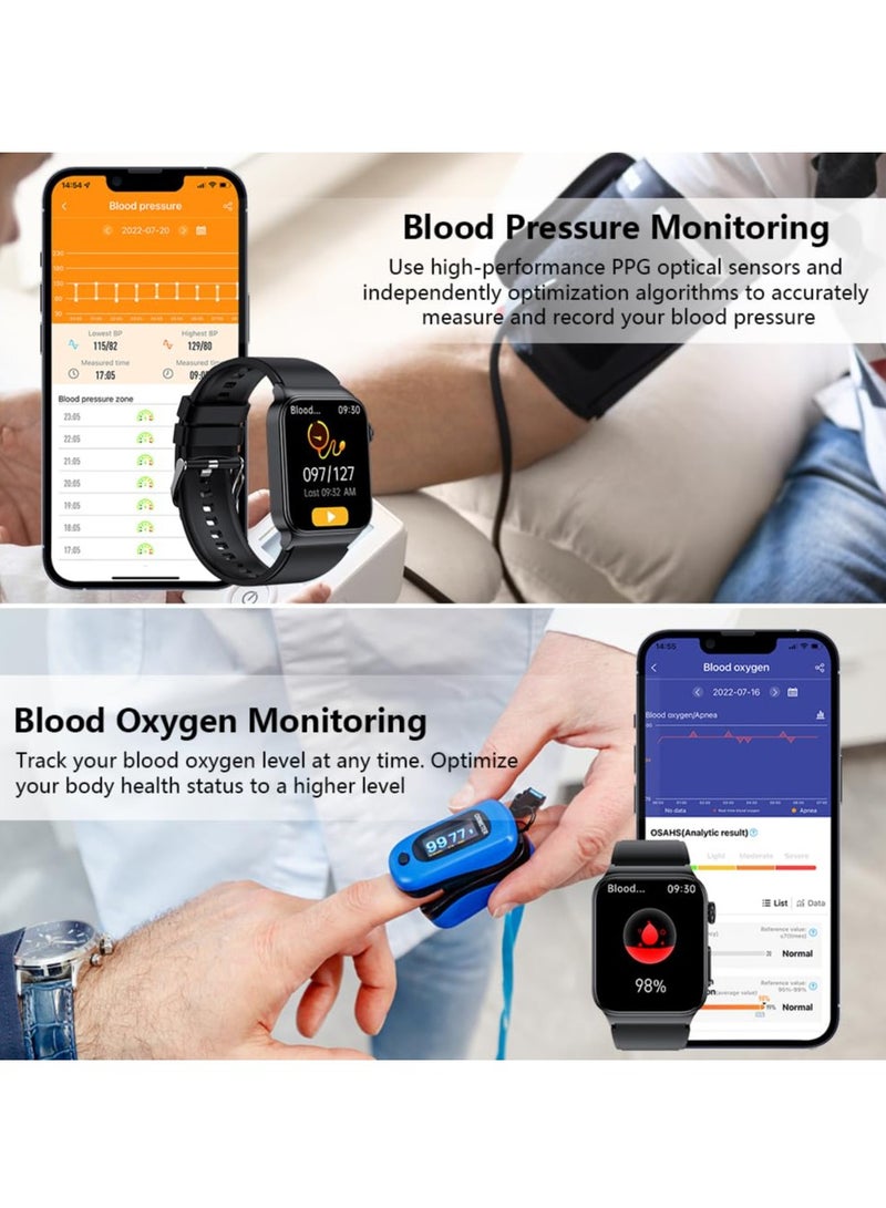 Smart Watch for All, Bluetooth Enabled, Fitness Tracker with Heart Rate and Blood Oxygen Monitoring, Waterproof Pedometer for Android and iOS