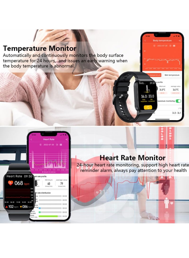 Smart Watch for All, Bluetooth Enabled, Fitness Tracker with Heart Rate and Blood Oxygen Monitoring, Waterproof Pedometer for Android and iOS