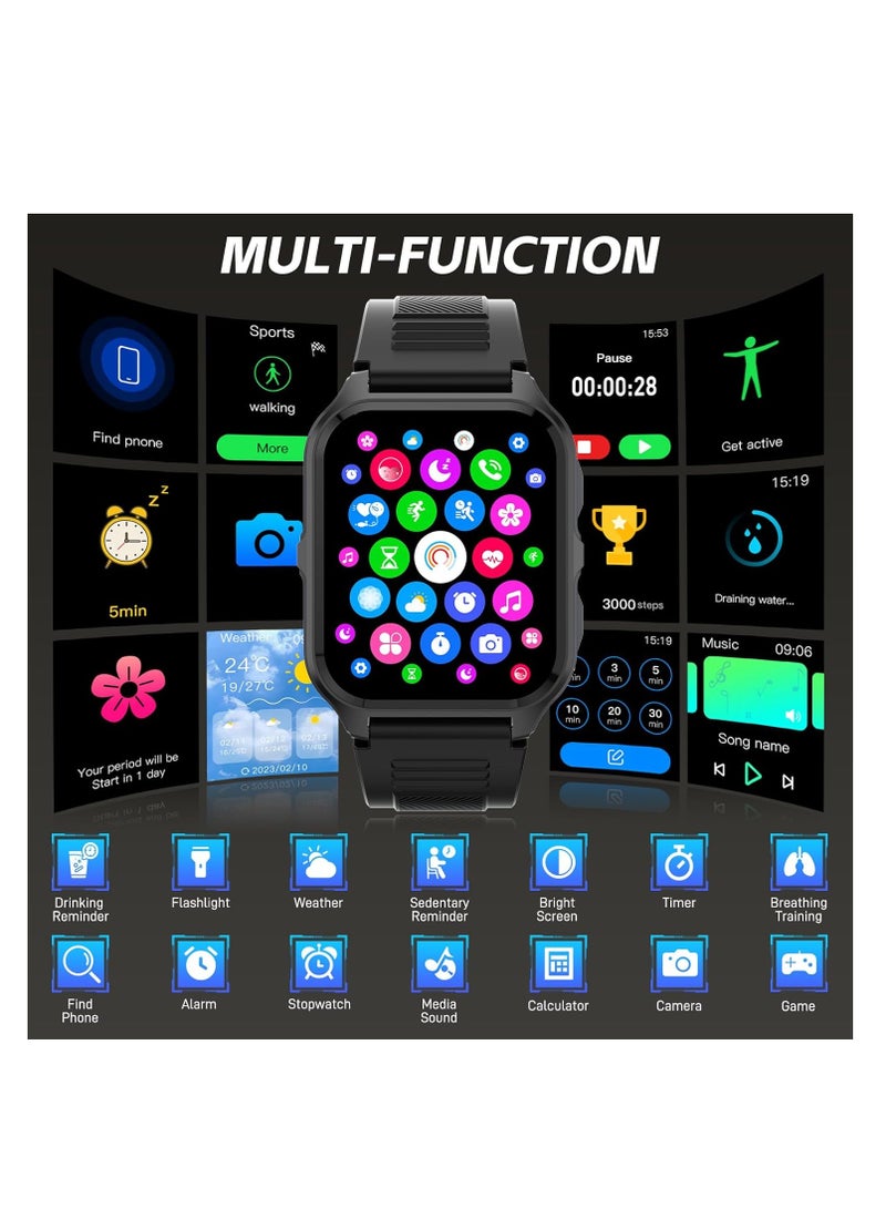 1.83” Smart Watch for Men with Bluetooth Call, Outdoor Sports Smartwatch, 3ATM Waterproof Fitness Tracker Watch, with Fitness & Sleep Tracker, Heart Rate Monitor, Swimming Pedometer