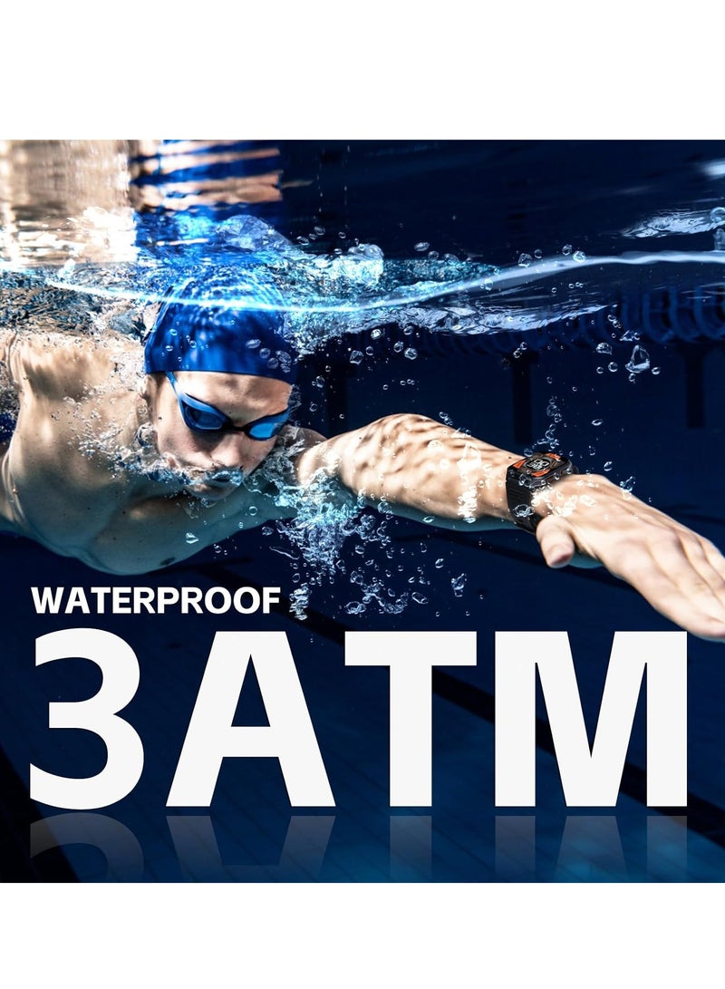 1.83” Smart Watch for Men with Bluetooth Call, Outdoor Sports Smartwatch, 3ATM Waterproof Fitness Tracker Watch, with Fitness & Sleep Tracker, Heart Rate Monitor, Swimming Pedometer