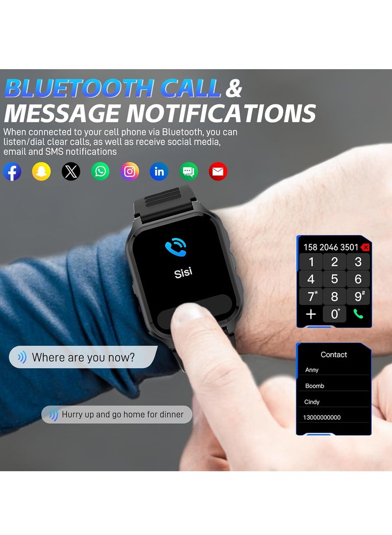 1.83” Smart Watch for Men with Bluetooth Call, Outdoor Sports Smartwatch, 3ATM Waterproof Fitness Tracker Watch, with Fitness & Sleep Tracker, Heart Rate Monitor, Swimming Pedometer