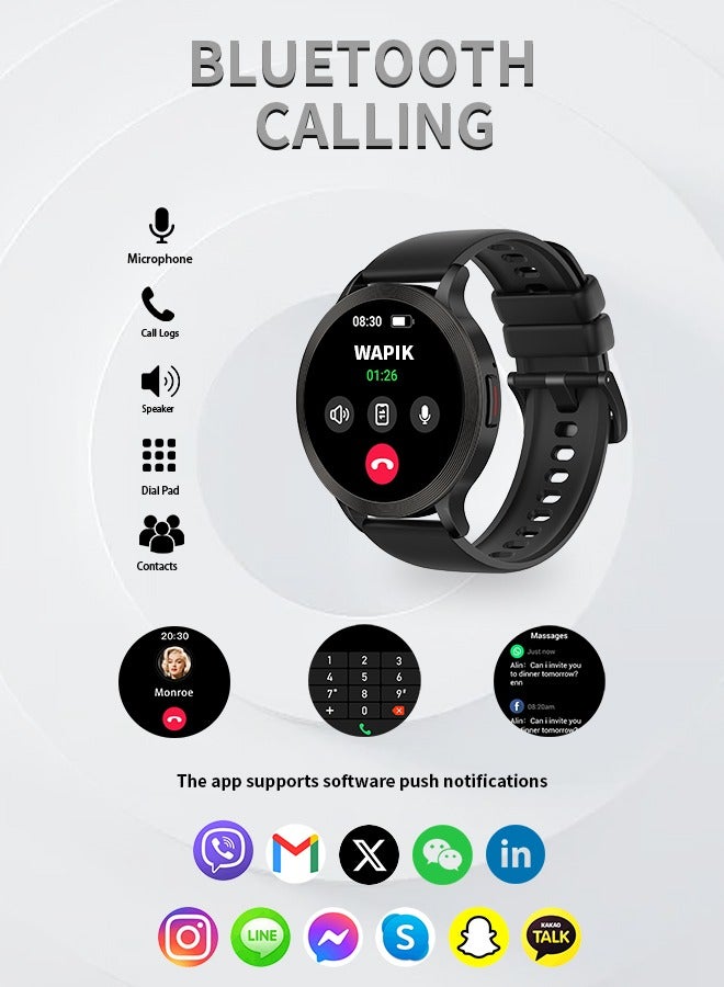 Korean Brand S5 Smart Watch, Smart Watch for men, Waterproof Fitness Watch, Bluetooth Calling, Compatible with Android and iOS, Aluminum Alloy Ultra-Light Frame, 1.43