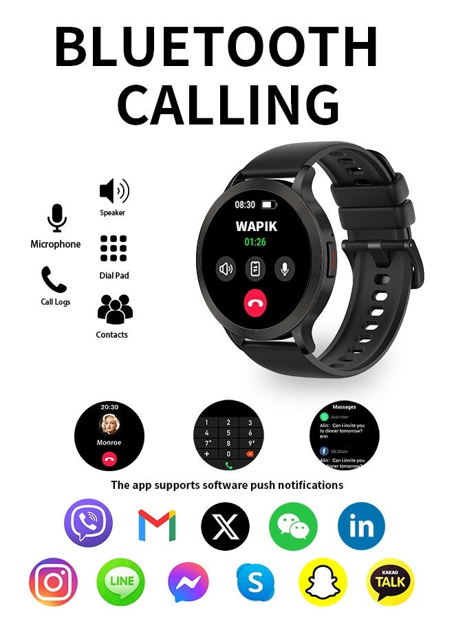 Korean Brand S5 Smart Watch, Smart Watch for men, Waterproof Fitness Watch, Bluetooth Calling, Compatible with Android and iOS, Aluminum Alloy Ultra-Light Frame, 1.43