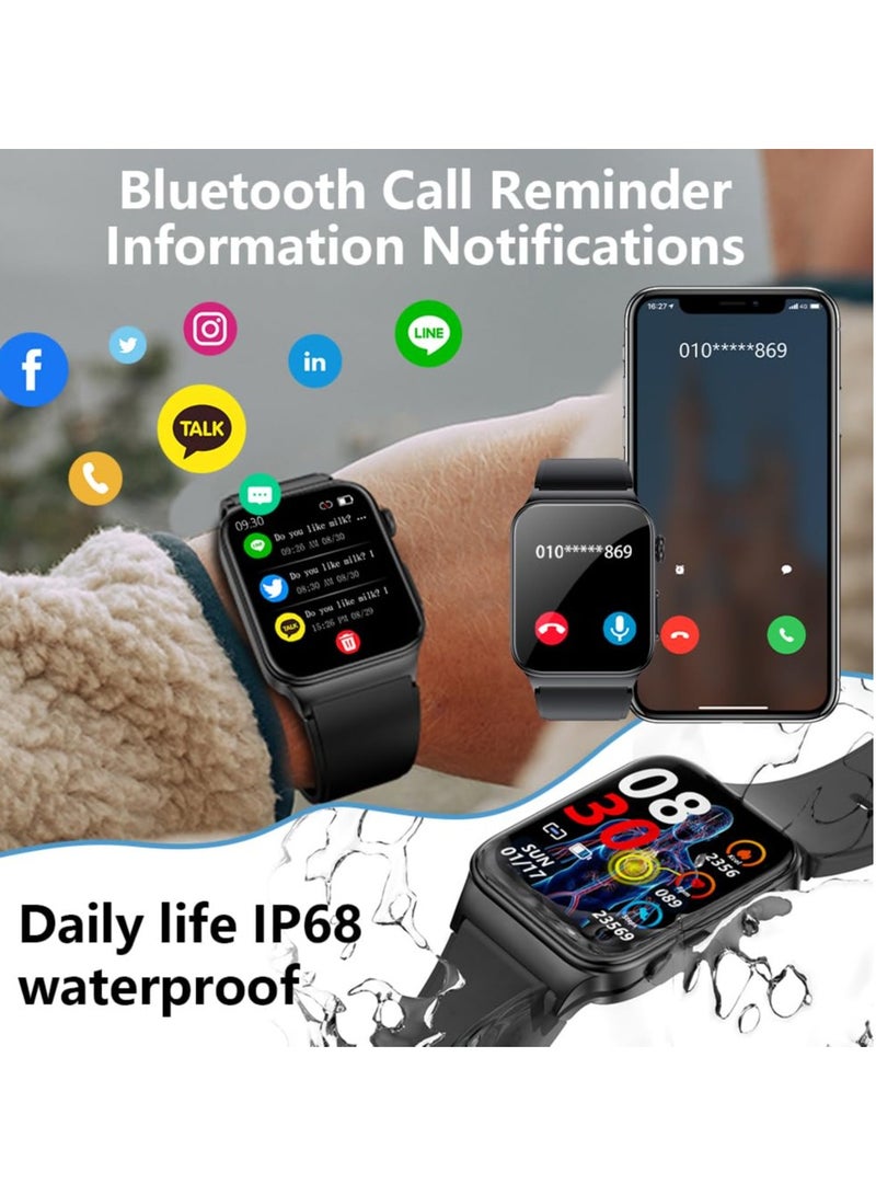 Smart Watch for All, Bluetooth Enabled, Fitness Tracker with Heart Rate and Blood Oxygen Monitoring, Waterproof Pedometer for Android and iOS