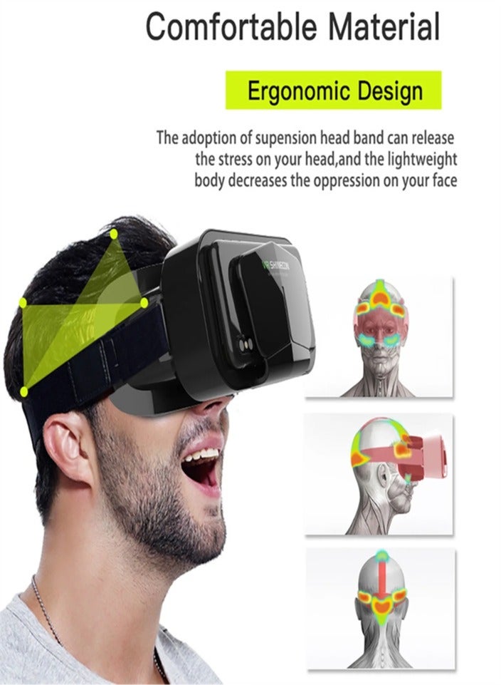 VR Glasses 3D Headset Virtual Reality Devices Helmet Viar Lenses Goggle For Smartphone Cell Phone Smart With Controller