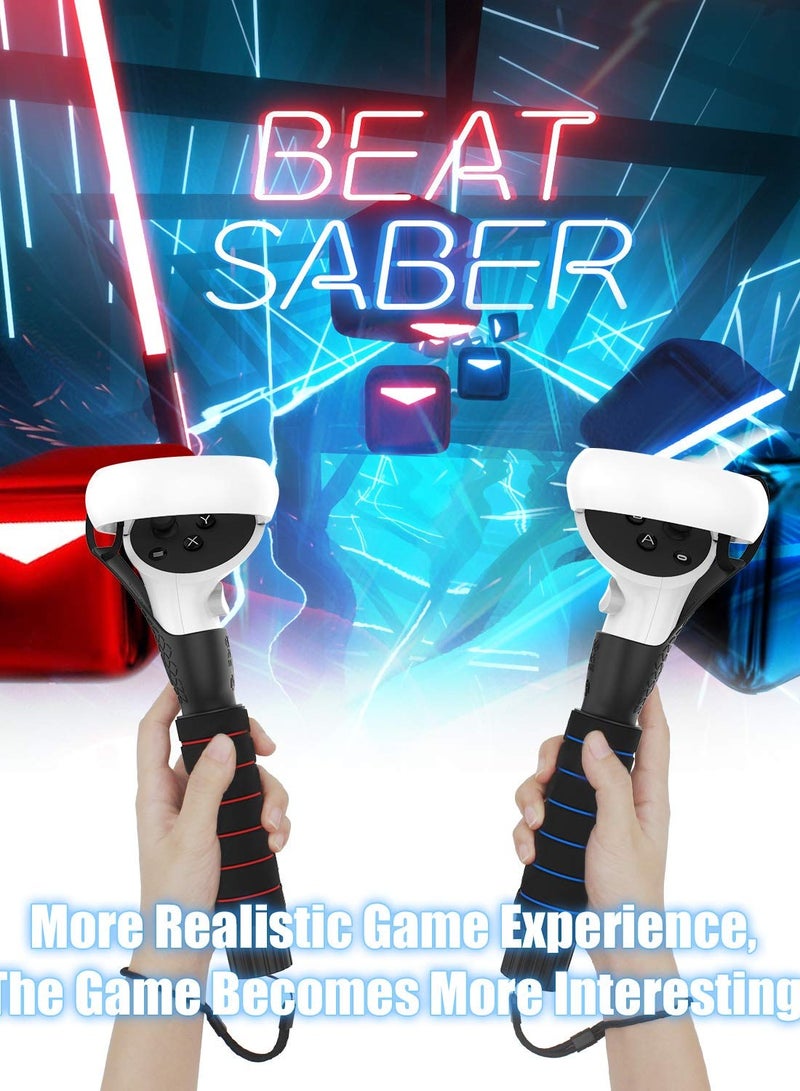 Dual Gamepad Extension Grips for Enhanced Comfort on Oculus Quest, Quest 2, and Rift S Controllers - Perfect for Beat Saber and Compatible with Quest 2 Accessories.