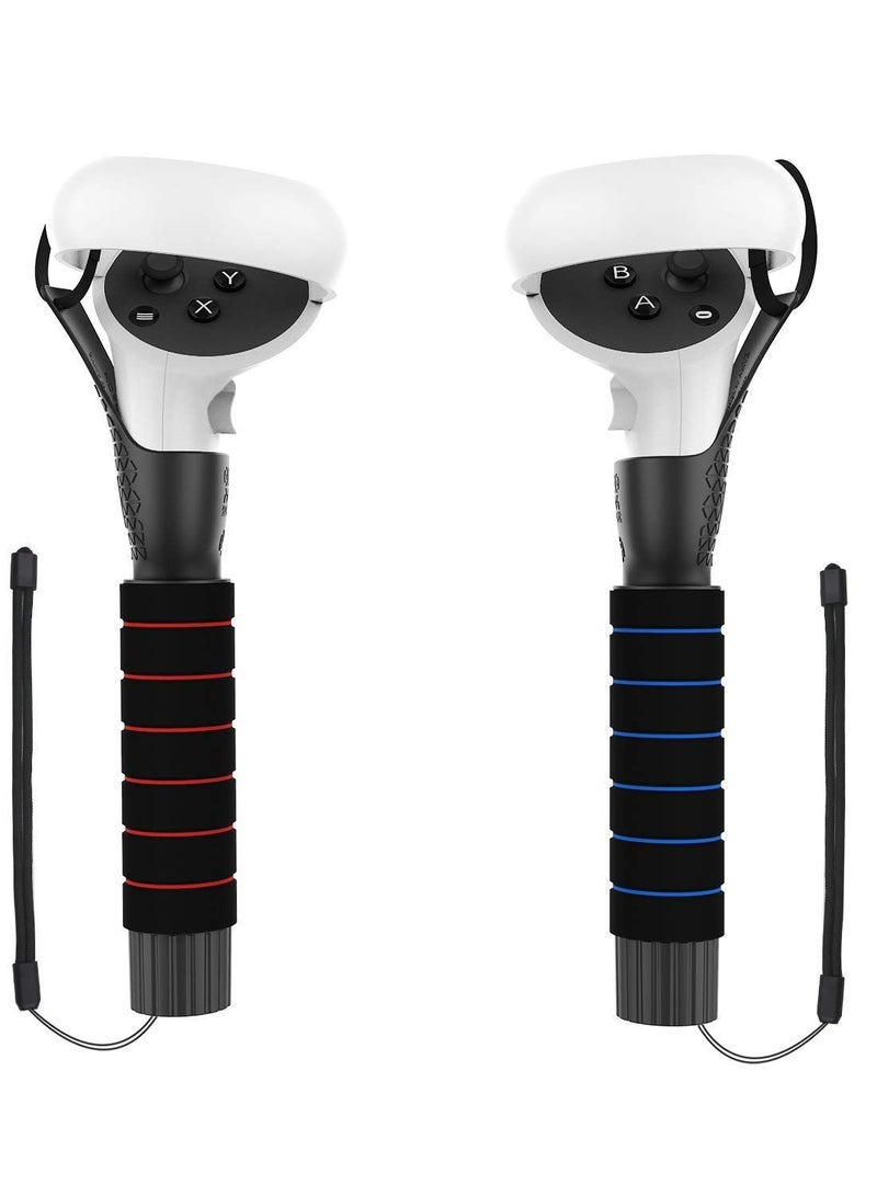 Dual Gamepad Extension Grips for Enhanced Comfort on Oculus Quest, Quest 2, and Rift S Controllers - Perfect for Beat Saber and Compatible with Quest 2 Accessories.