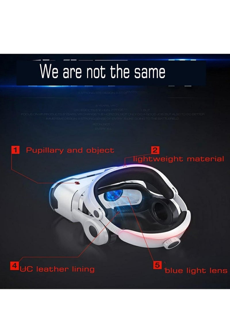 Virtual Reality VR Glasses 3D Headset Viar Device Smart Helmet Lenses Goggle Compatible for Mobile Phone Cell Smartphone Headphone for Children Family Friend Gifts