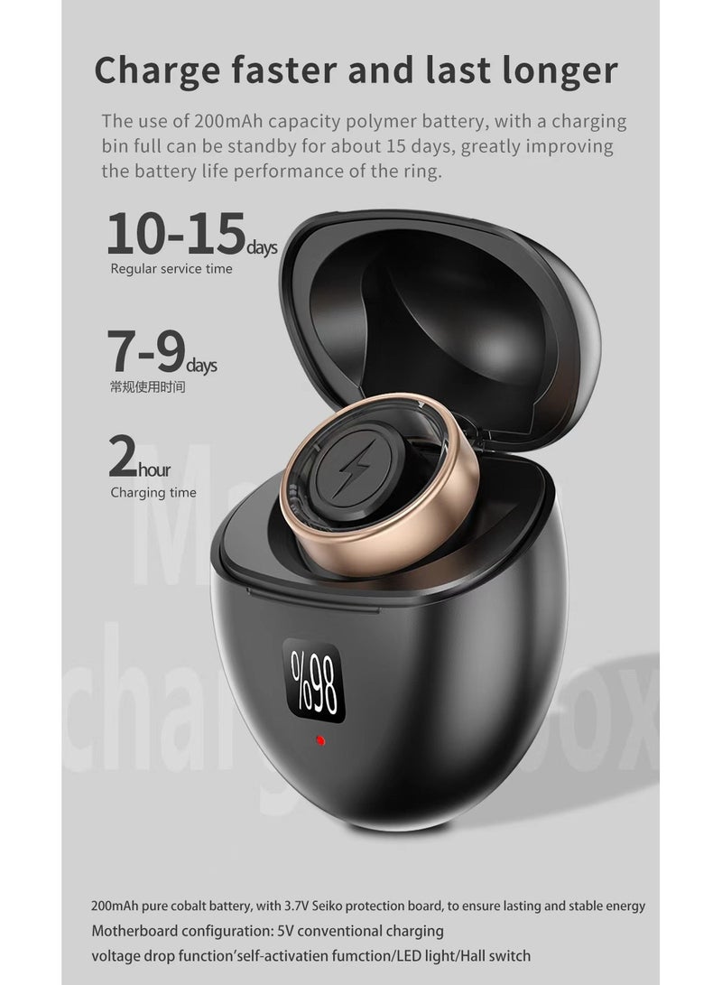 Smart Health Ring for Heart Rate Blood Oxygen Sleep Monitoring all Weather Motion Calculation 24-hour Health Monitoring Protect Your Health Black No.20