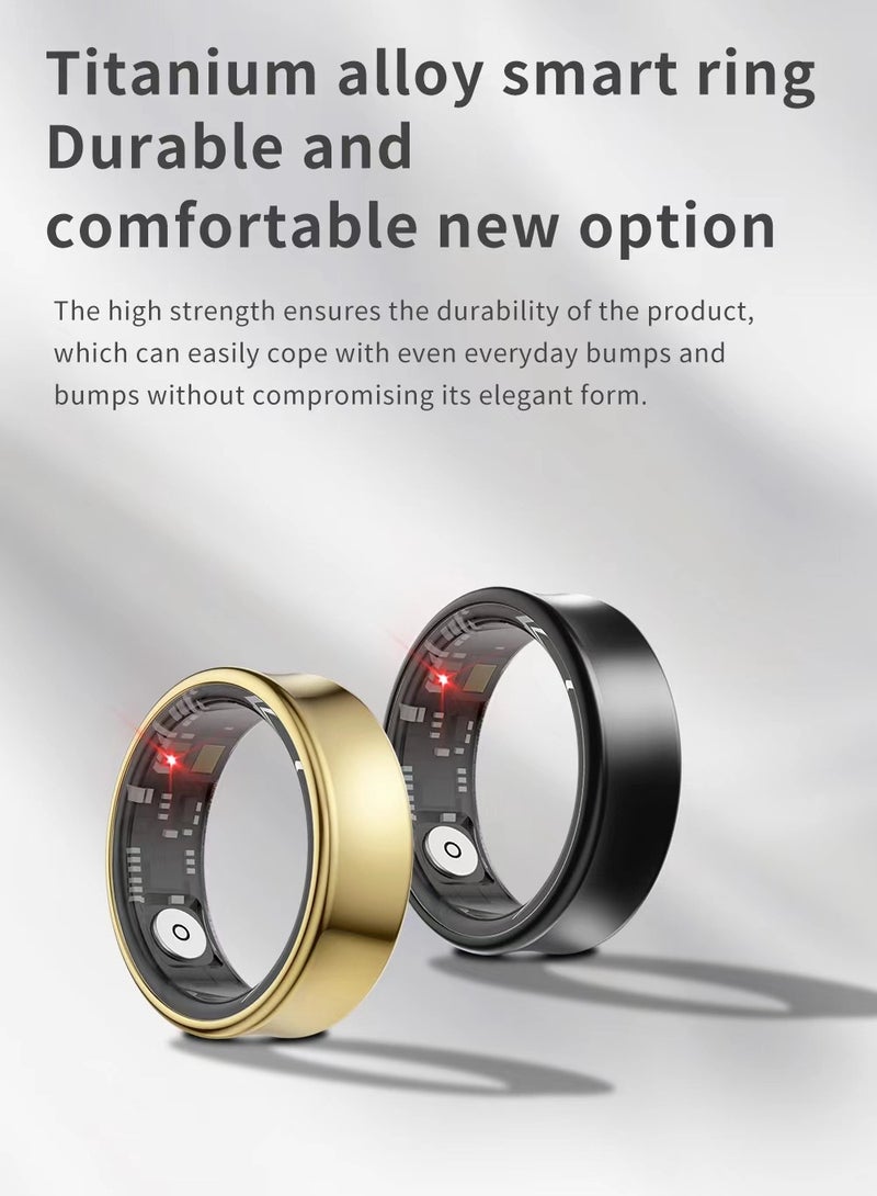 Smart Health Ring for Heart Rate Blood Oxygen Sleep Monitoring all Weather Motion Calculation 24-hour Health Monitoring Protect Your Health Black No.20