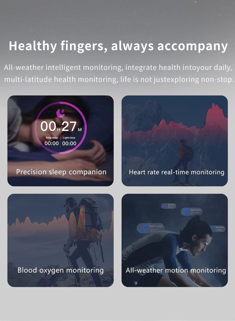 Smart Health Ring for Heart Rate Blood Oxygen Sleep Monitoring all Weather Motion Calculation 24-hour Health Monitoring Protect Your Health Gold No.19