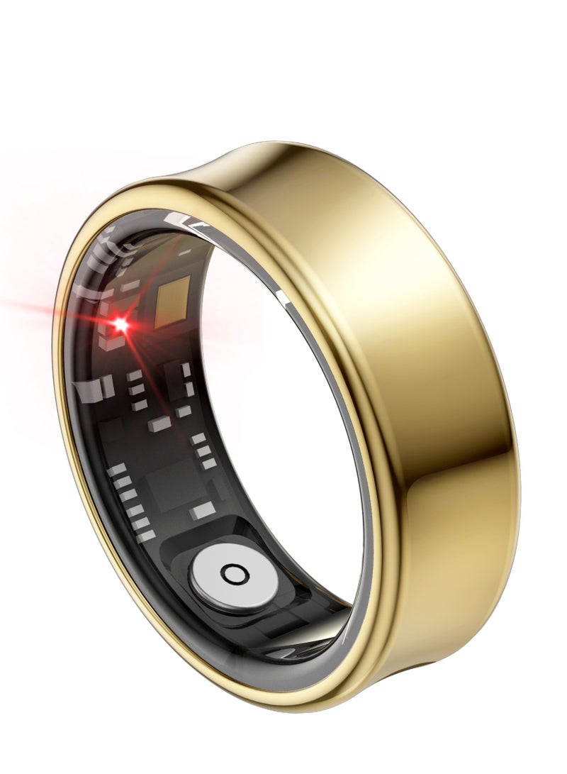 Smart Health Ring for Heart Rate Blood Oxygen Sleep Monitoring all Weather Motion Calculation 24-hour Health Monitoring Protect Your Health Gold No.19