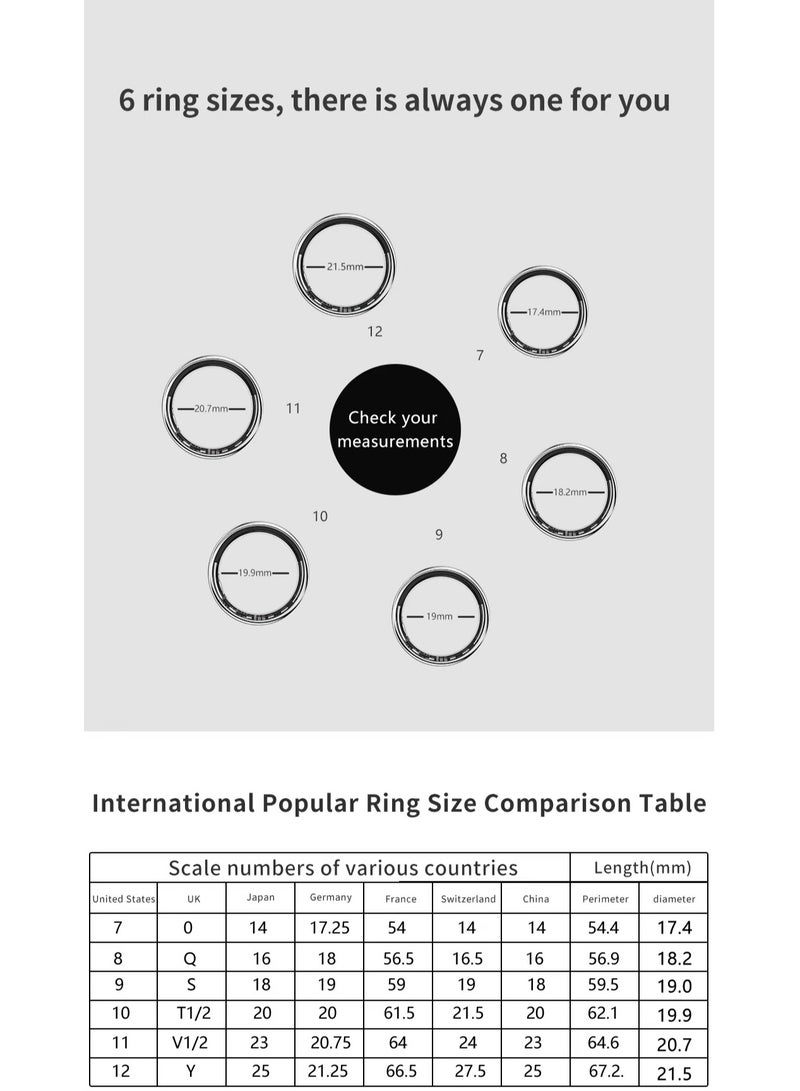 Smart Health Ring for Heart Rate Blood Oxygen Sleep Monitoring all Weather Motion Calculation 24-hour Health Monitoring Protect Your Health Gold No.19