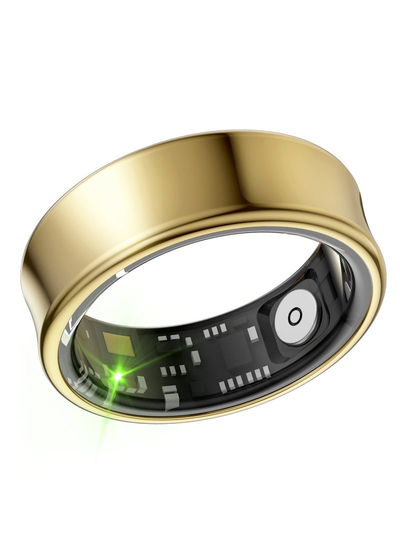 Smart Health Ring for Heart Rate Blood Oxygen Sleep Monitoring all Weather Motion Calculation 24-hour Health Monitoring Protect Your Health Gold No.19