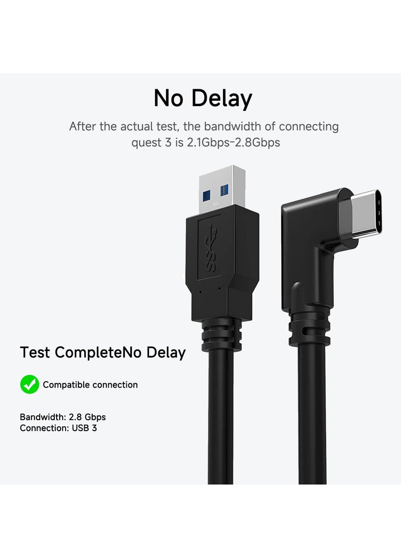 16FT USB A to USB C Link Cable for Meta Quest 3, Oculus Quest 2, and Pico VR Headsets - Extend Playtime and Enable PC Connection for Enhanced VR Experience.