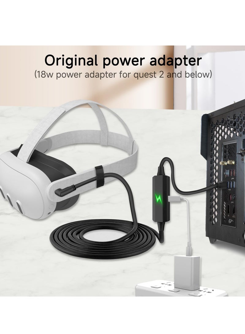 16FT USB A to USB C Link Cable for Meta Quest 3, Oculus Quest 2, and Pico VR Headsets - Extend Playtime and Enable PC Connection for Enhanced VR Experience.