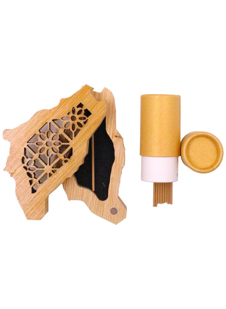 Mini Wooden Oud Incense Burner Saudi Arabia Map Design with 10pcs 1.3mm Oud Sticks