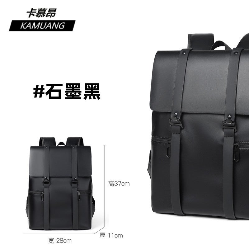 Chic Waterproof Leather Backpack for Unisex Black