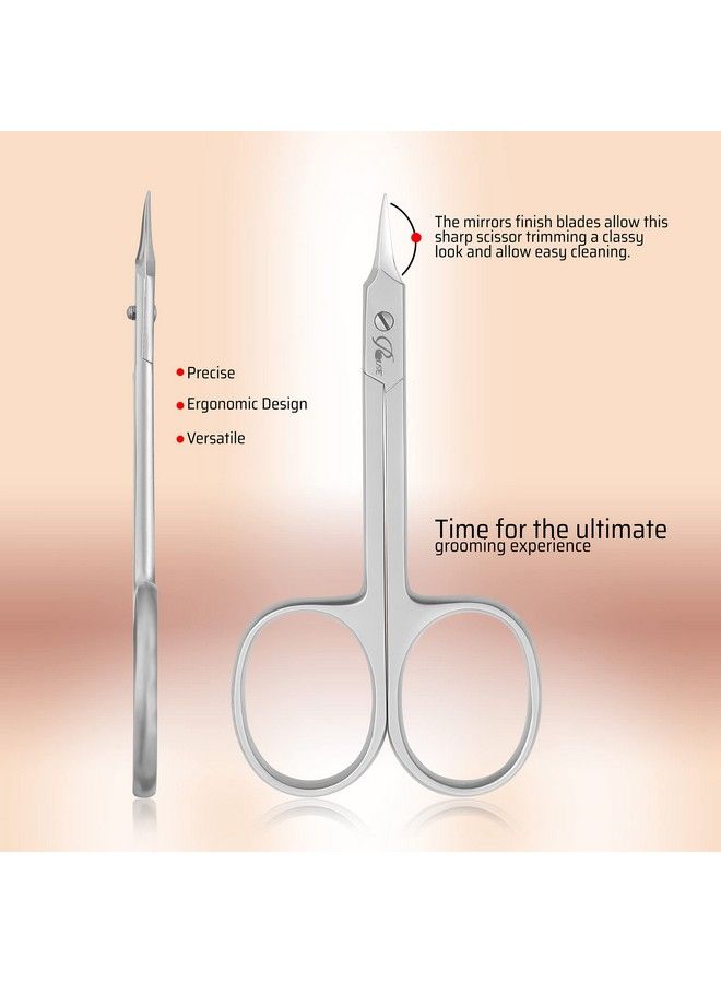 Cuticle Nail Scissors Curved Blades Professional Beauty Scissors With Extra Fine Curved Blade For Nails And CuticlesManicurePedicure Scissors Sanded