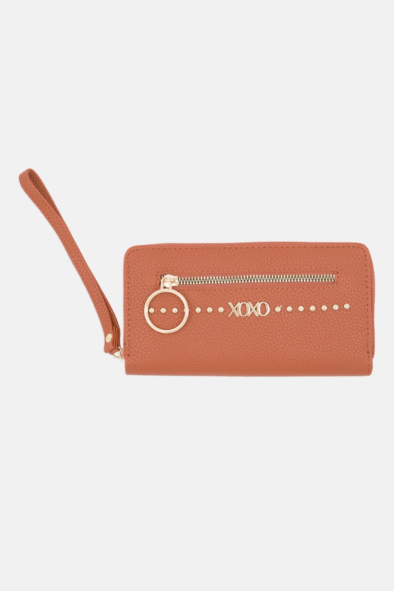 Women Brand Logo Wallet 10 H x 19 L x 2 W cm, Brown