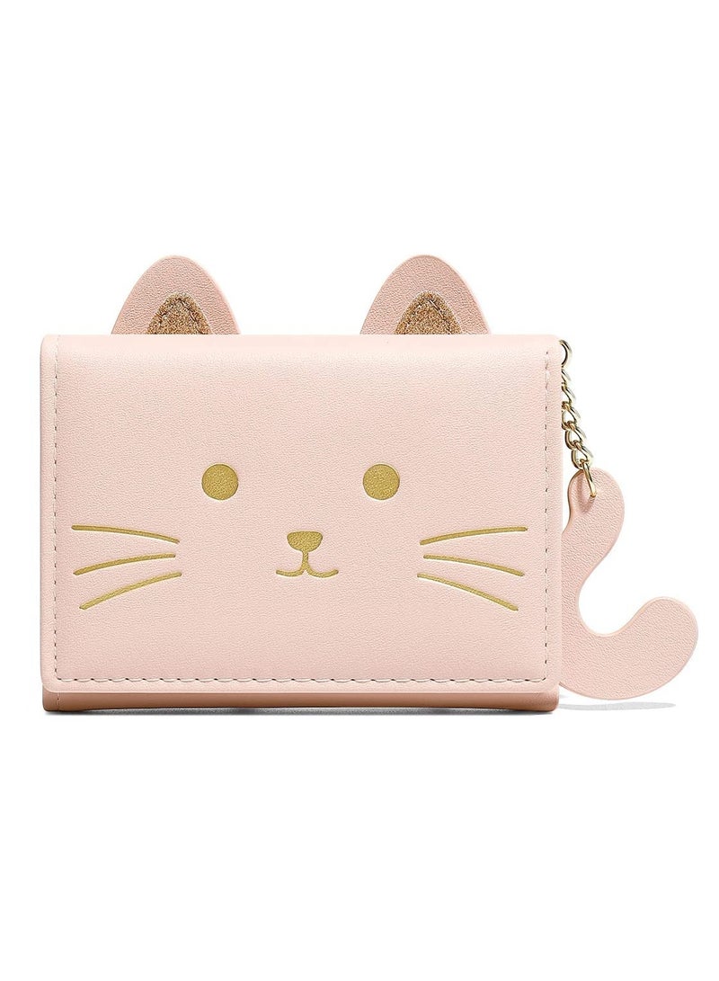 Small Wallet, Cartoon Cute Wallet for Girls, Trifold Wallet Slim Coin Purse Cash Pocket ID Window, PU Leather Slim Purse, Credit Card Holders for Women Girls