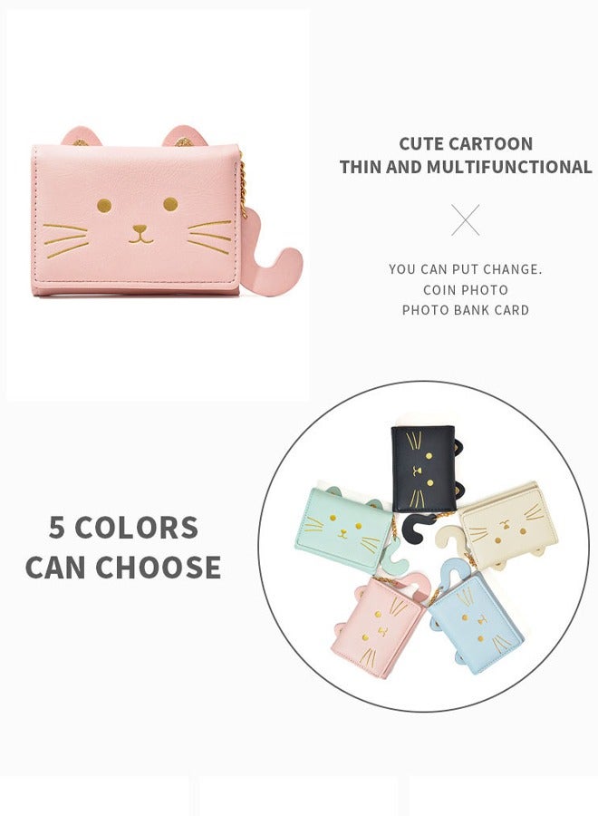 Small Wallet, Cartoon Cute Wallet for Girls, Trifold Wallet Slim Coin Purse Cash Pocket ID Window, PU Leather Slim Purse, Credit Card Holders for Women Girls