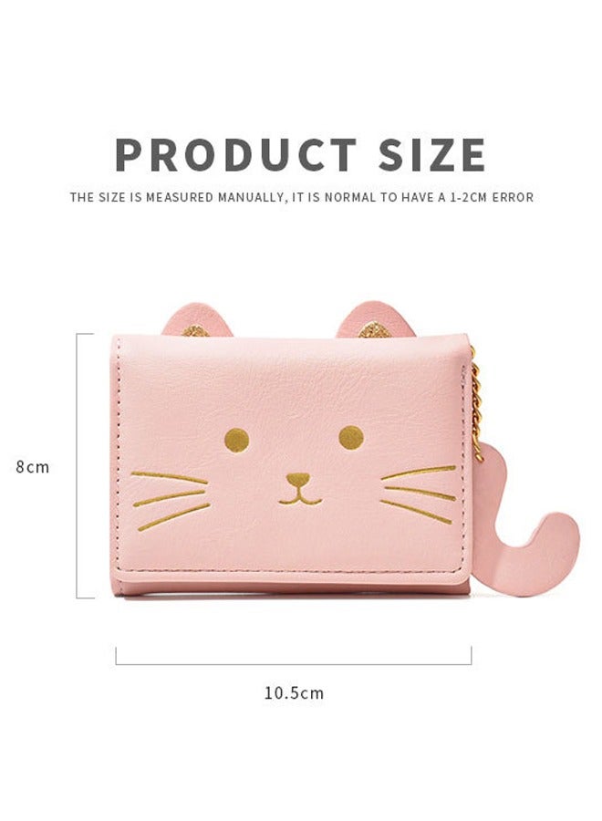 Small Wallet, Cartoon Cute Wallet for Girls, Trifold Wallet Slim Coin Purse Cash Pocket ID Window, PU Leather Slim Purse, Credit Card Holders for Women Girls