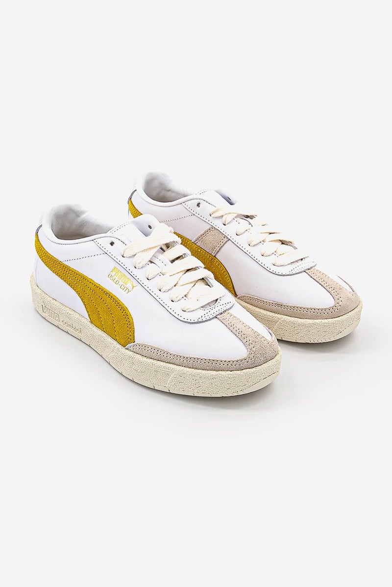 Kid Girls Oslo City PRM Footwear, White and Lemon and Grey