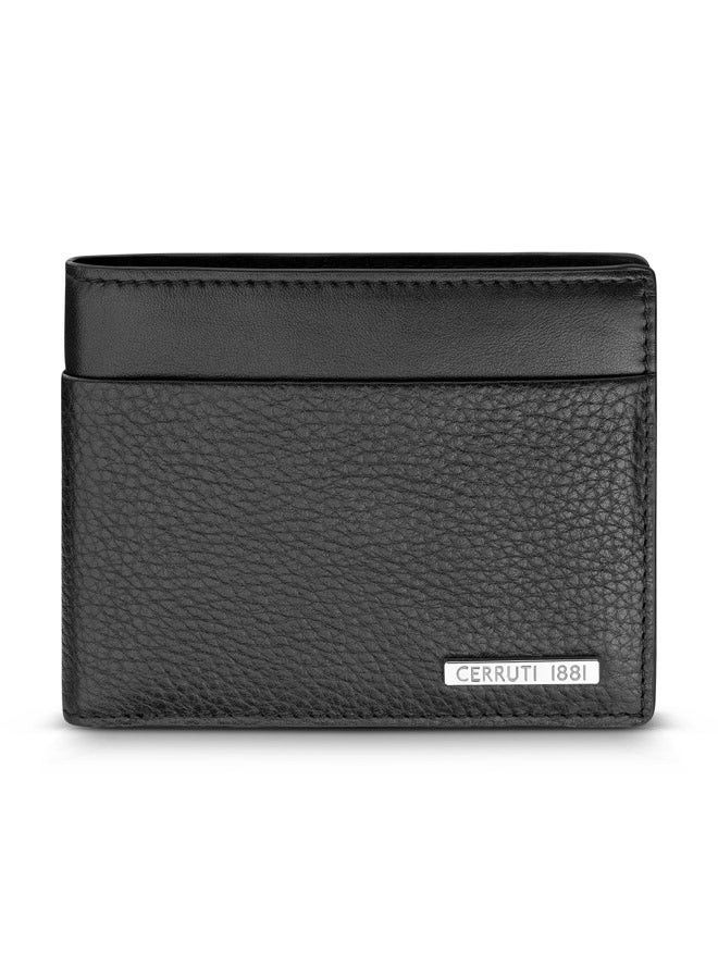 Cannes Black Bifold Genuine Leather Wallet For Men With 6 Card Slots 110 MM- CEPU06856M-BLK