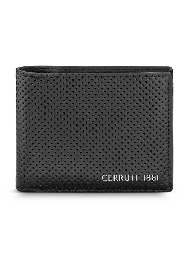 Punti Black Bifold Genuine Leather Wallet For Men With 6 Card Slots 110 MM- CEPU06642M-BLK