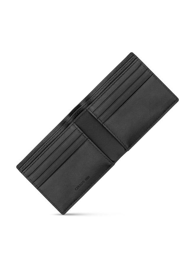 Punti Black Bifold Genuine Leather Wallet For Men With 6 Card Slots 110 MM- CEPU06642M-BLK