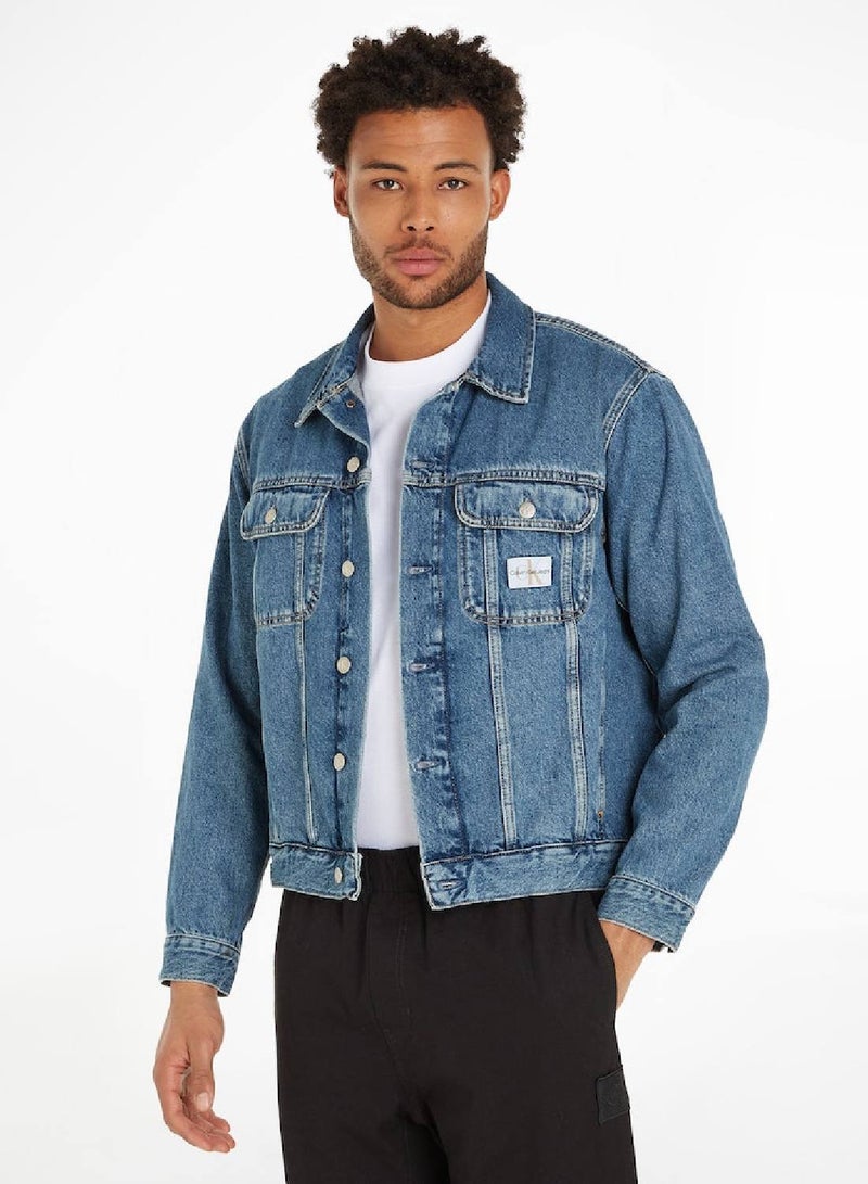 Calvin Klein Jeans Men's Jackets - Straight fit - Outwear - Cotton, Denim , Blue