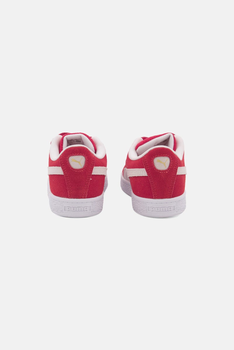 Kids Boy Suede Classic XXI Velcro Sports Shoes, Red/White