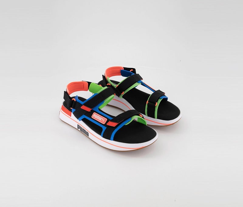 Boys Future Rider Sandals Game On, Palace Blue and Fluo Green and Black