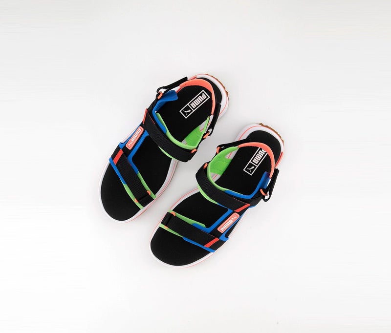 Boys Future Rider Sandals Game On, Palace Blue and Fluo Green and Black