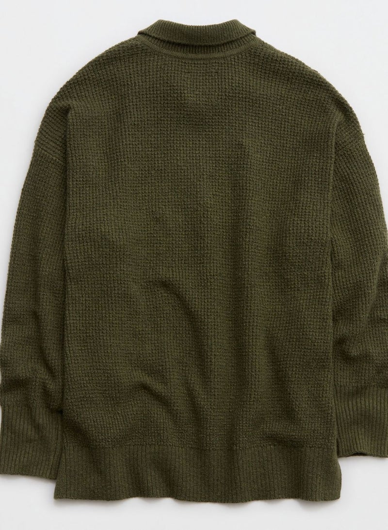 Polo Neck Knitted Sweater