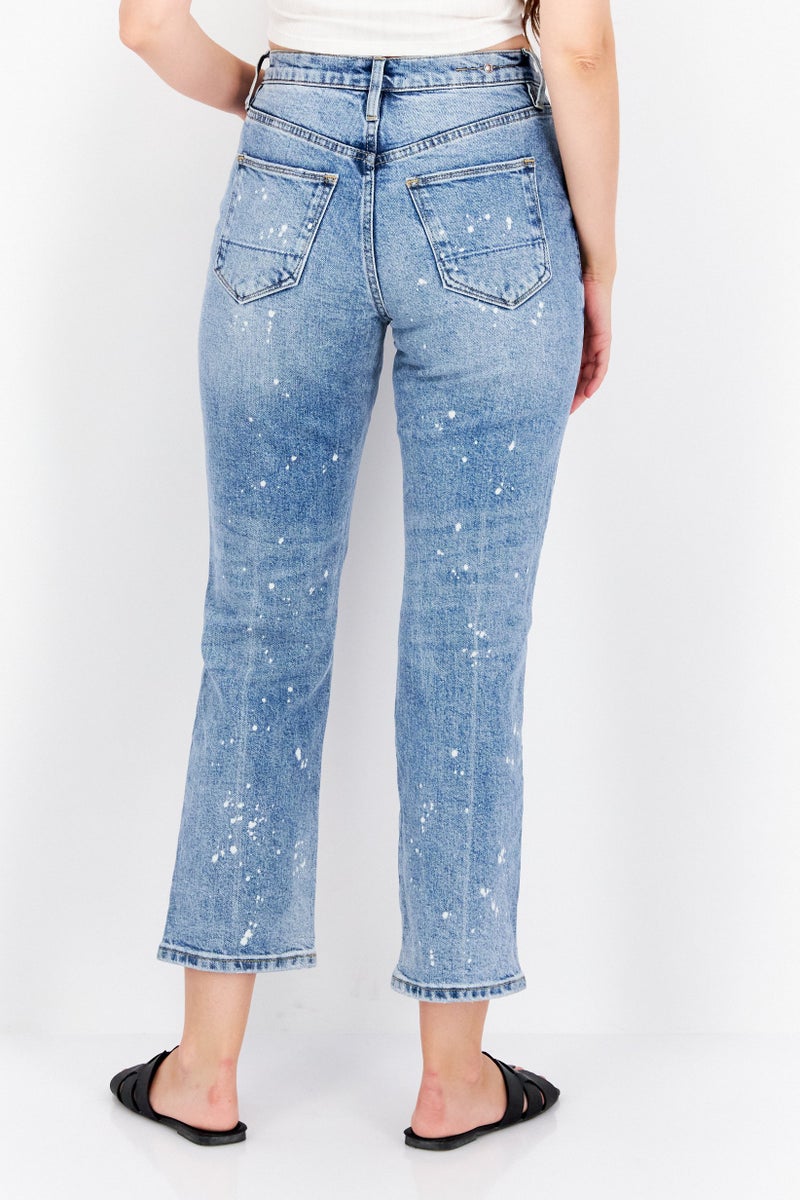 Women Regular Fit Washed Stretchable Denim, Blue