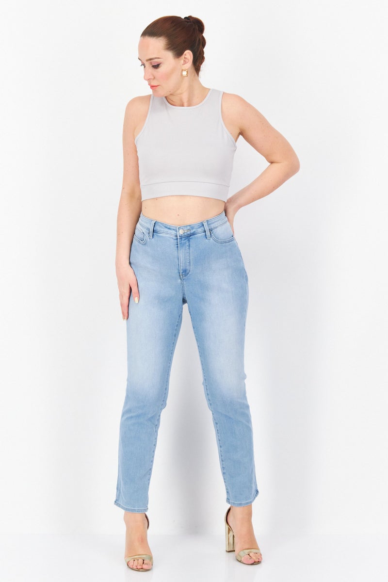 Women Slim Fit High Rise Stretchable Denim, Blue