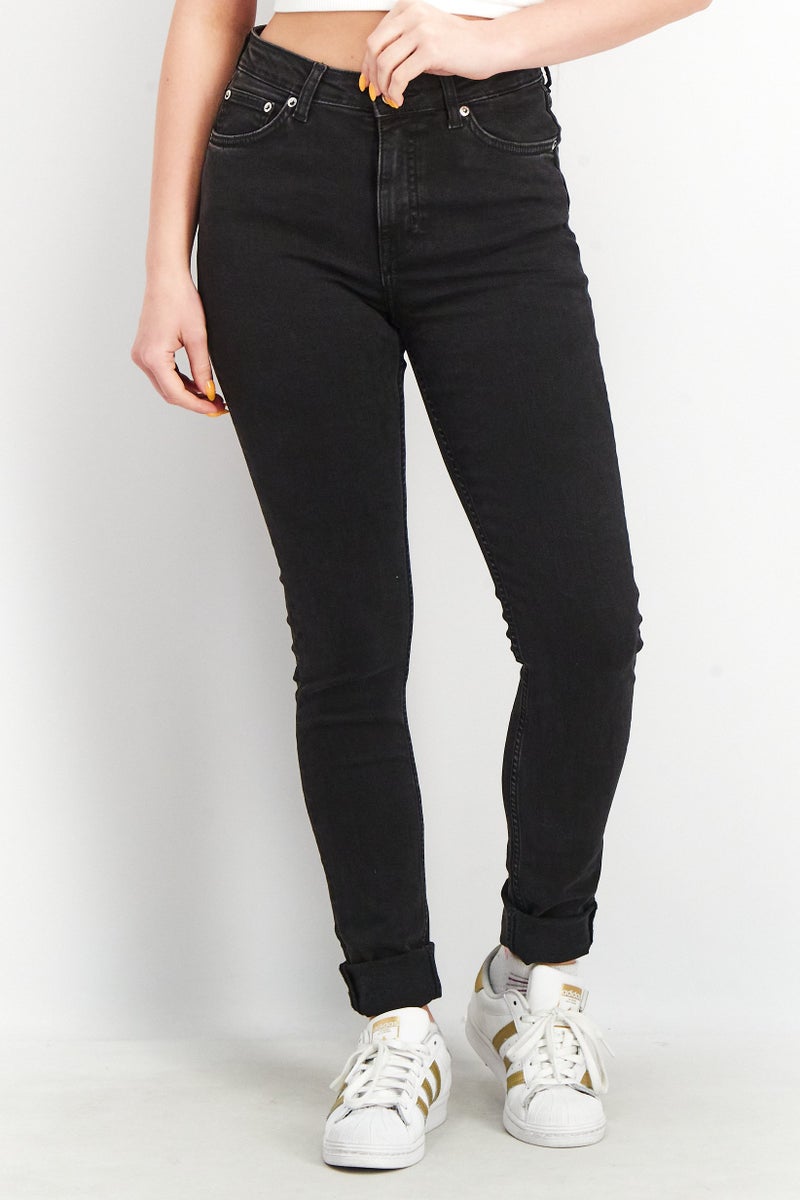 Women Regular Fit Solid Jeans, Black