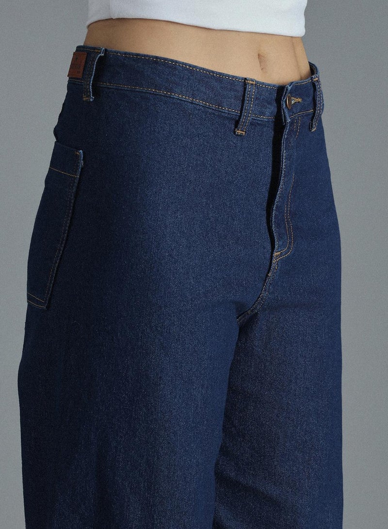 Slim Fit Indigo Jeans for Women, High-Rise
