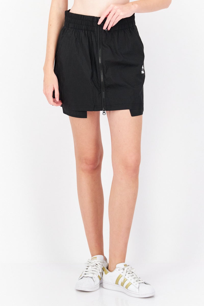 Women Sportswear Fit Brand Logo Mini Skirts, Black