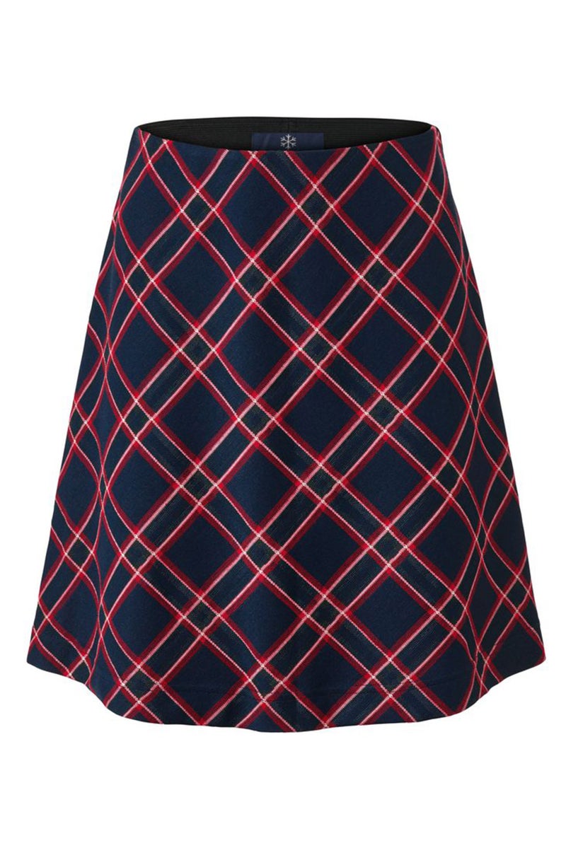 Women Plaid Mini Skirt, Navy/Red