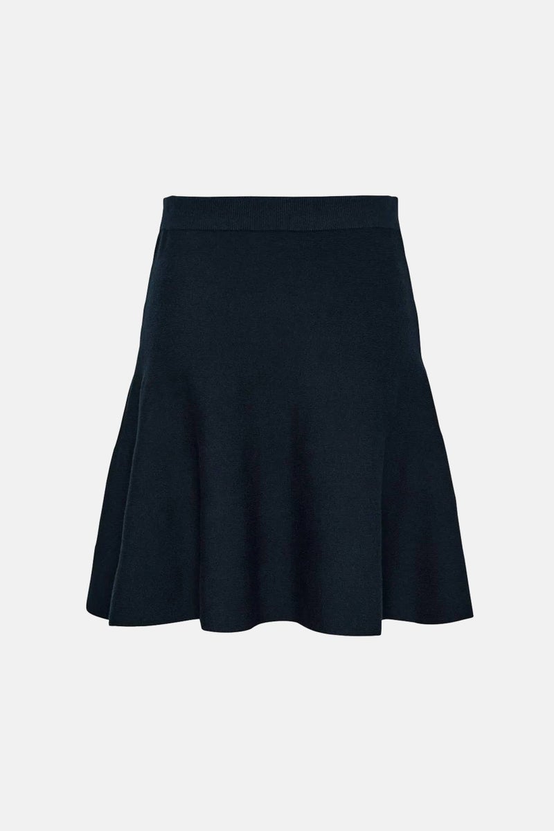 Women Textured Flare Skirt, Navy