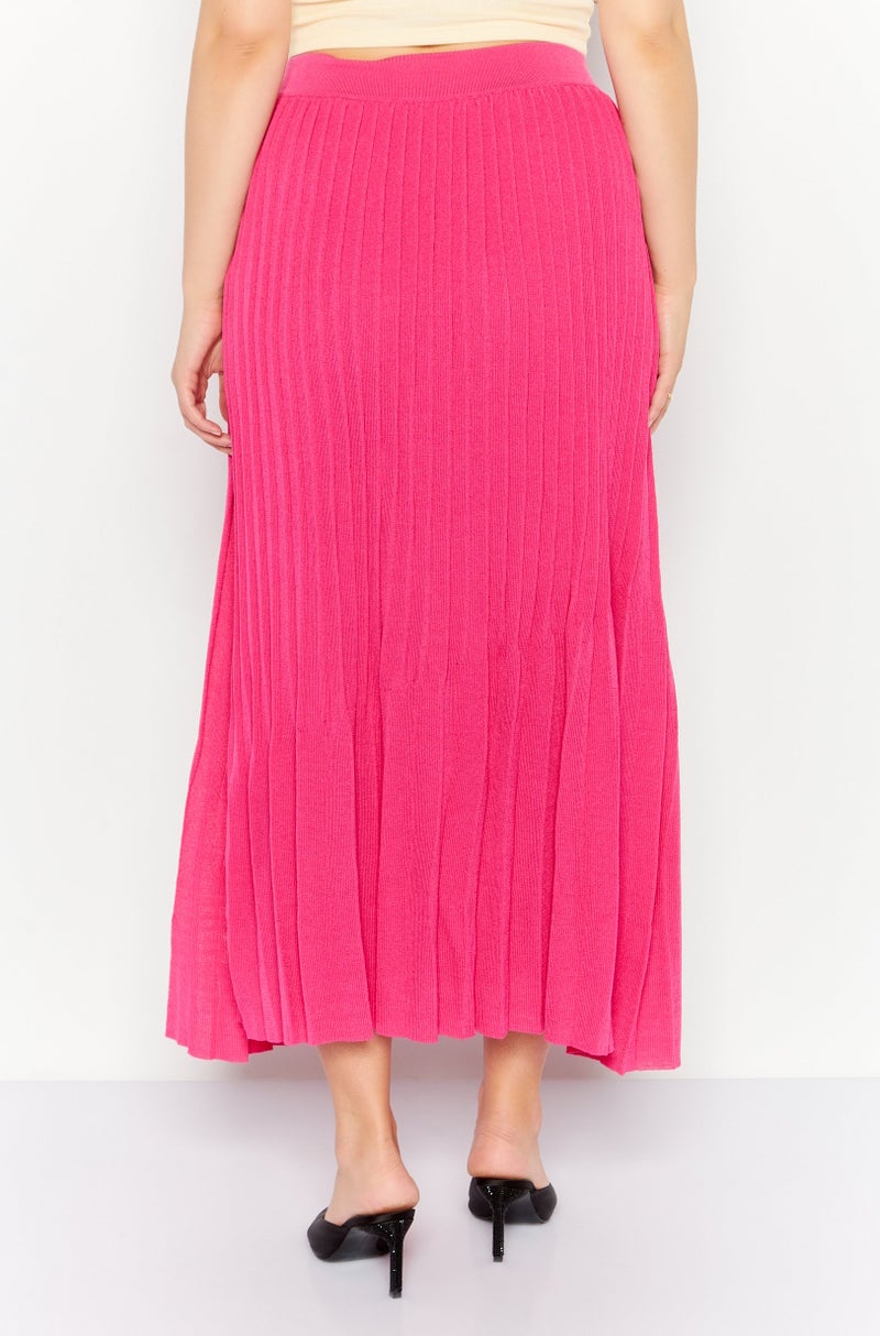 Women Pleated Midi Skirts, Pink