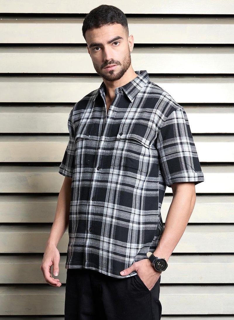 Relaxed Multicolor Oversized Casual Shirt for Men