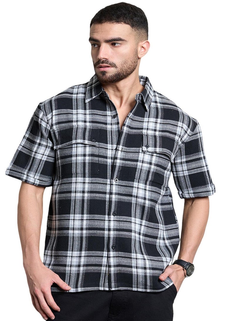 Relaxed Multicolor Oversized Casual Shirt for Men