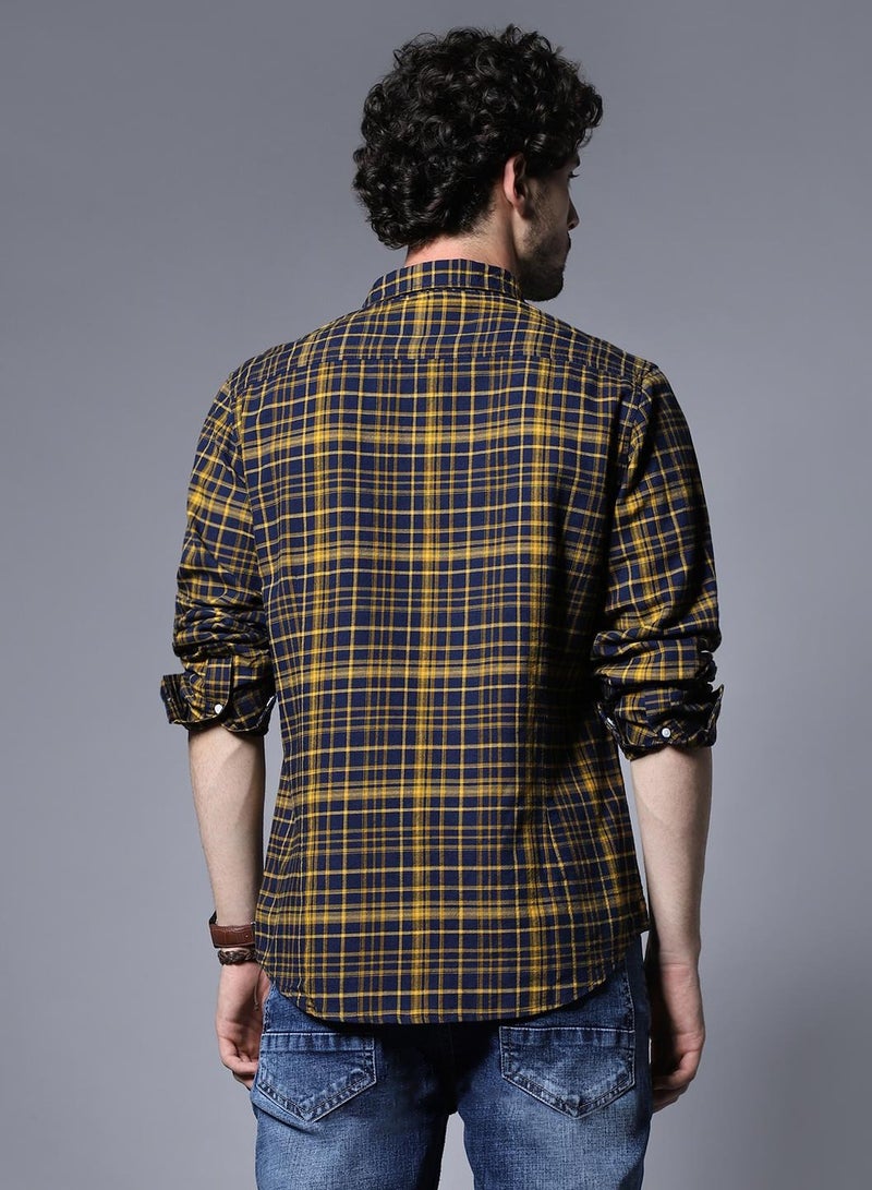 Classic Regular Fit Checked Pure Cotton Casual Shirt