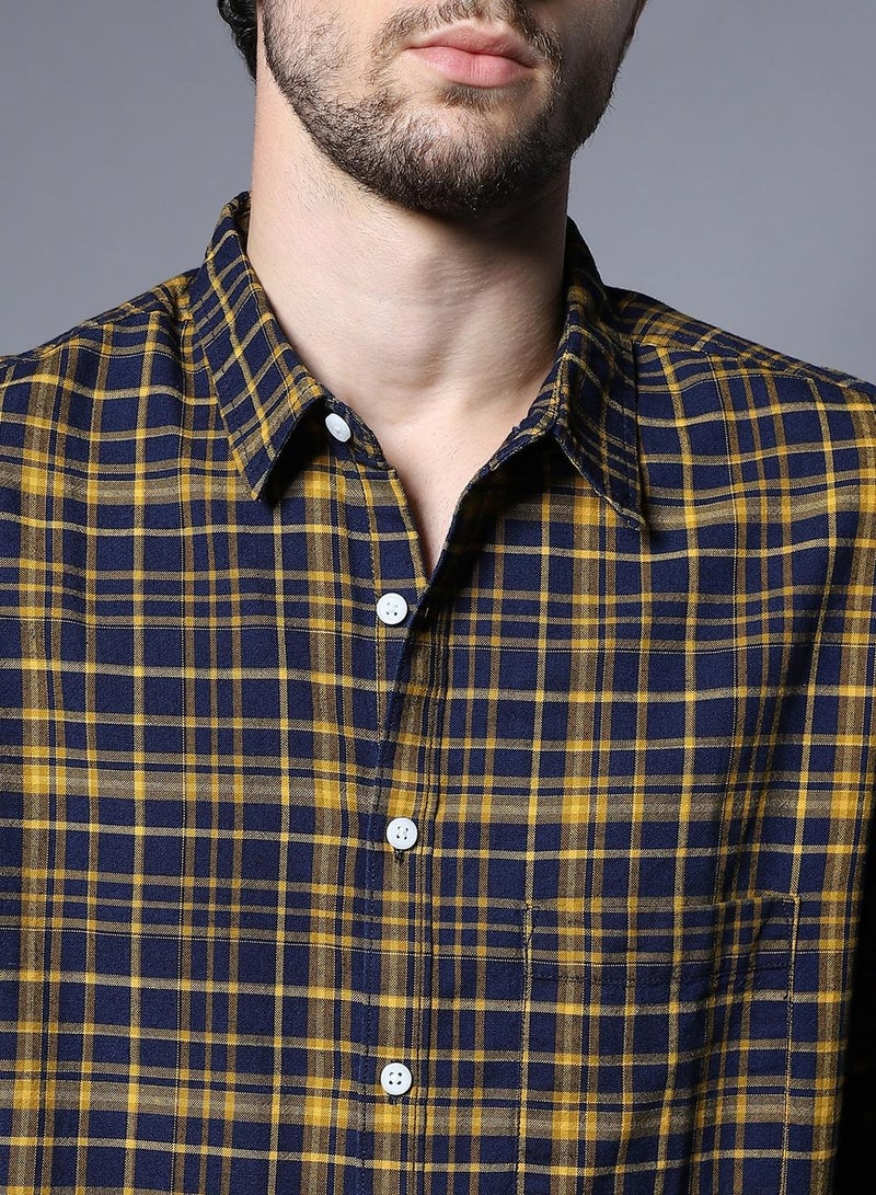 Classic Regular Fit Checked Pure Cotton Casual Shirt