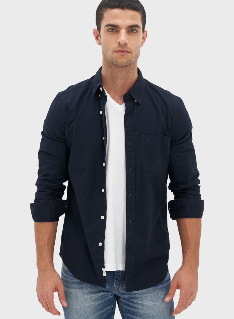 Oxford slim fit button down shirt