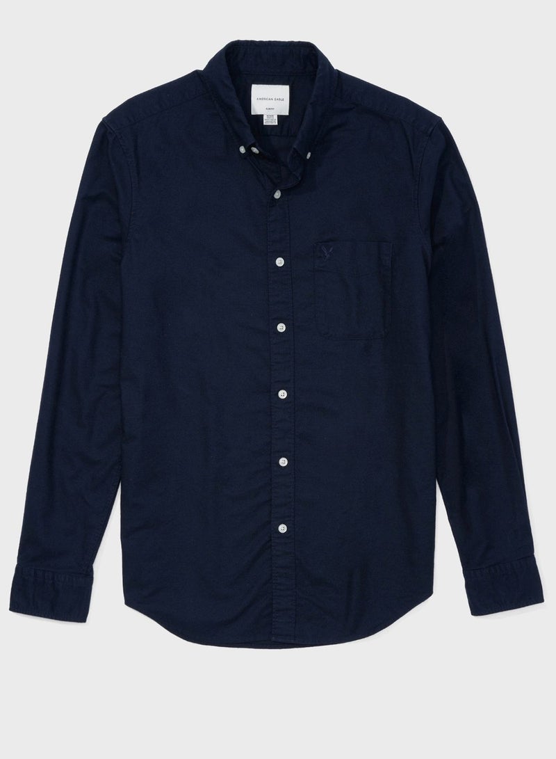 Oxford slim fit button down shirt